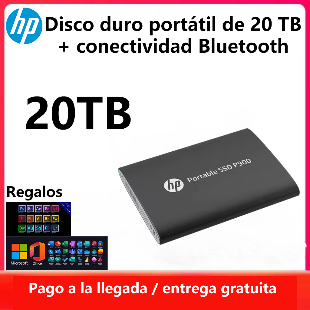 Disco duro portátil de 20 TB + conectividad Bluetooth